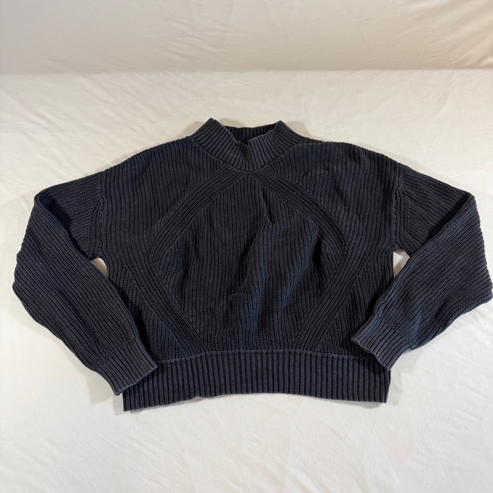 Pink Lily Charcoal Ribbed Sweater